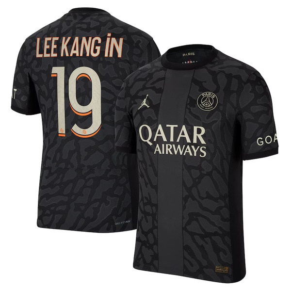 Lee Kang In Paris Saint-Germain Jordan Brand 2023/24 Third Match Authentic Player Jersey - Anthracite